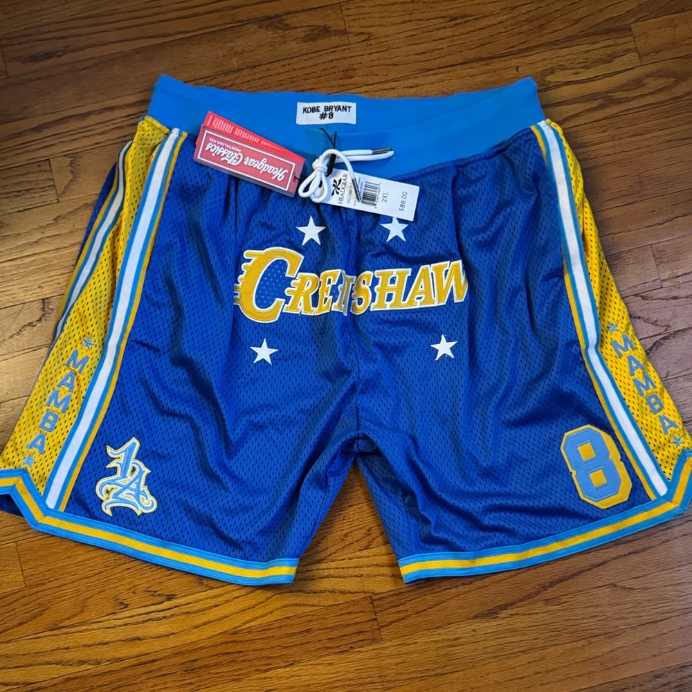 Blue and Yellow Athletic Shorts